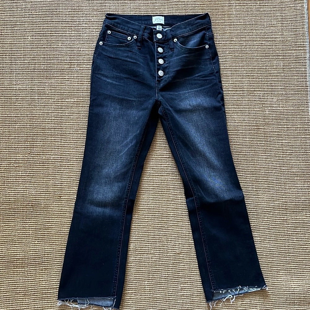 J.Crew High Rise Button Front Demi Boot Jeans